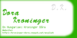 dora kroninger business card